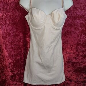 VTG Body Slimmers by Nancy Ganz Shaper 36B Nude Beige Compression Dress